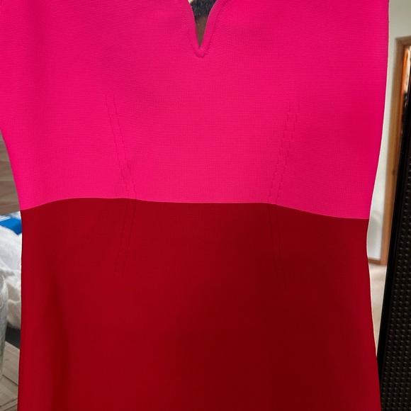 Express, ankle length fitted dress. Flattering, thick sculpt-like material. - Picture 3 of 3